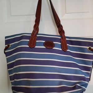Dooney and Bourke Blue Striped Shopper